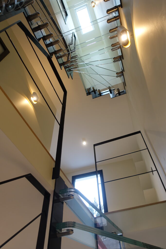 escalier transparent acier verre paris